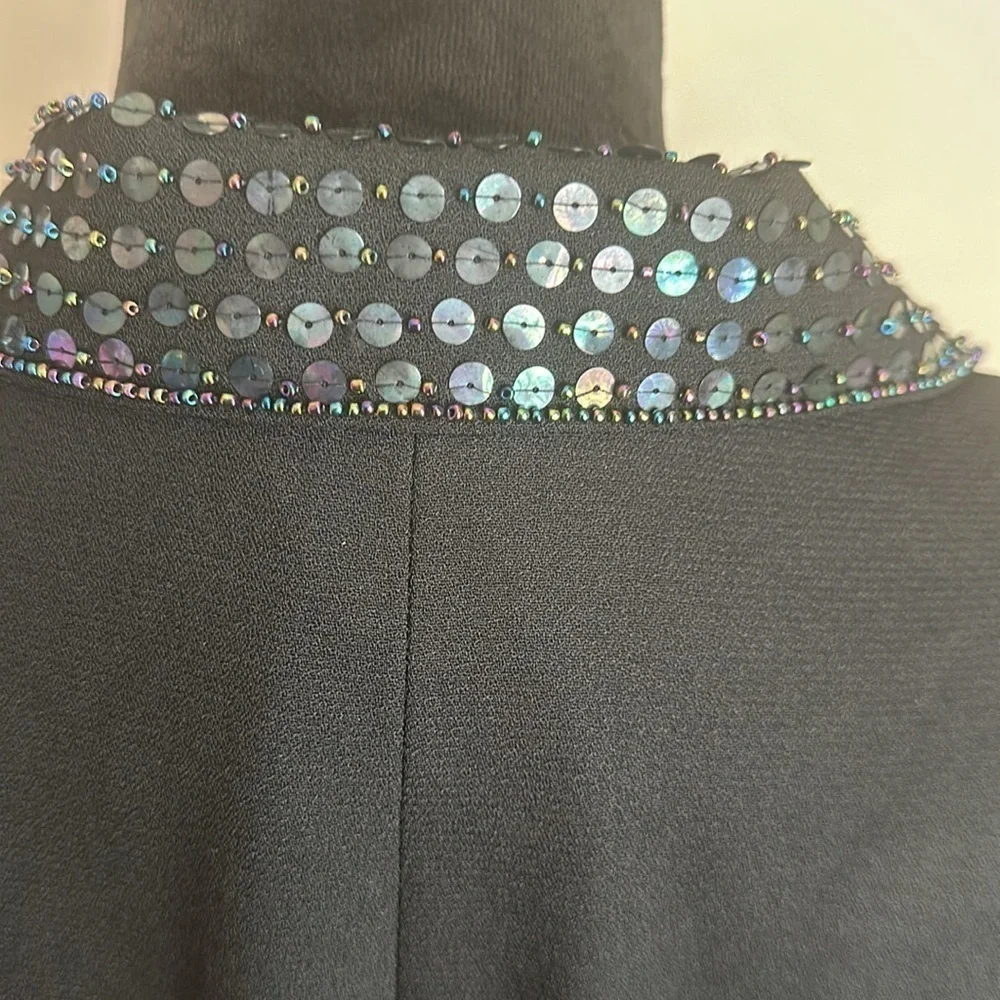 Clio Black Sequin Collar & Cuffs Jacket